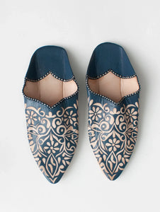 Moroccan Leather Slippers With Embroidery