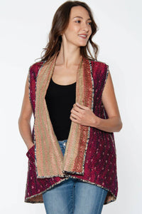 Reversible Kantha Silk Sleeveless Jacket