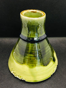 Pottery by Jackie- Green Imprint Vase