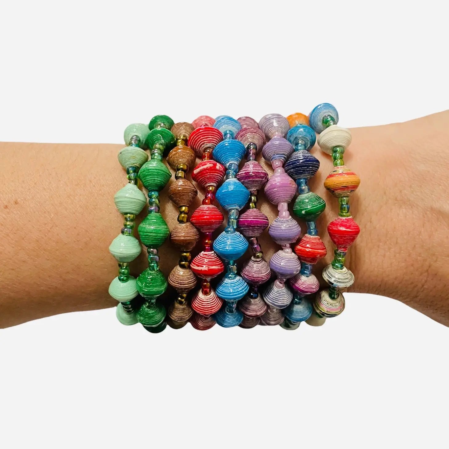 South African Paper Bead Bracelets