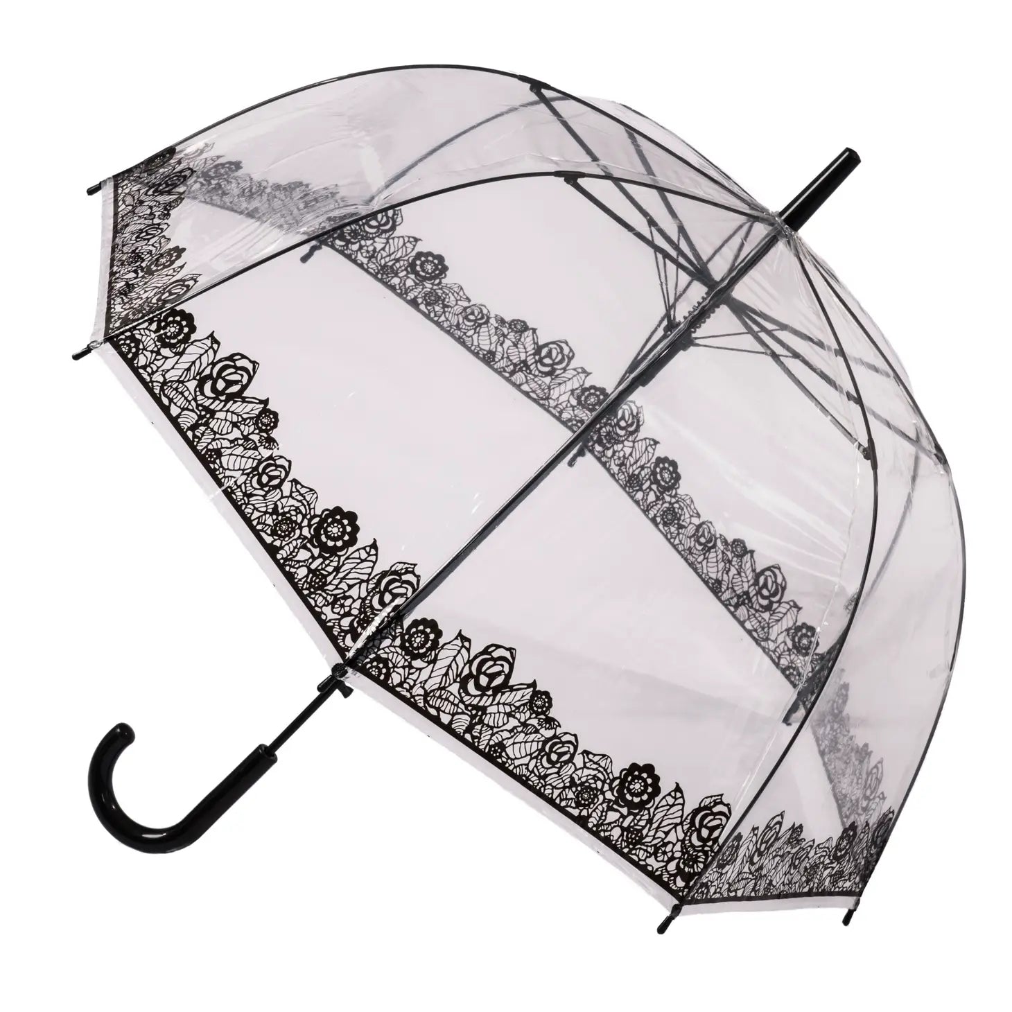 Clear Dome Black Lace Umbrella