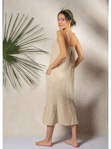 Double Gauze Strap Midi Dress- One size