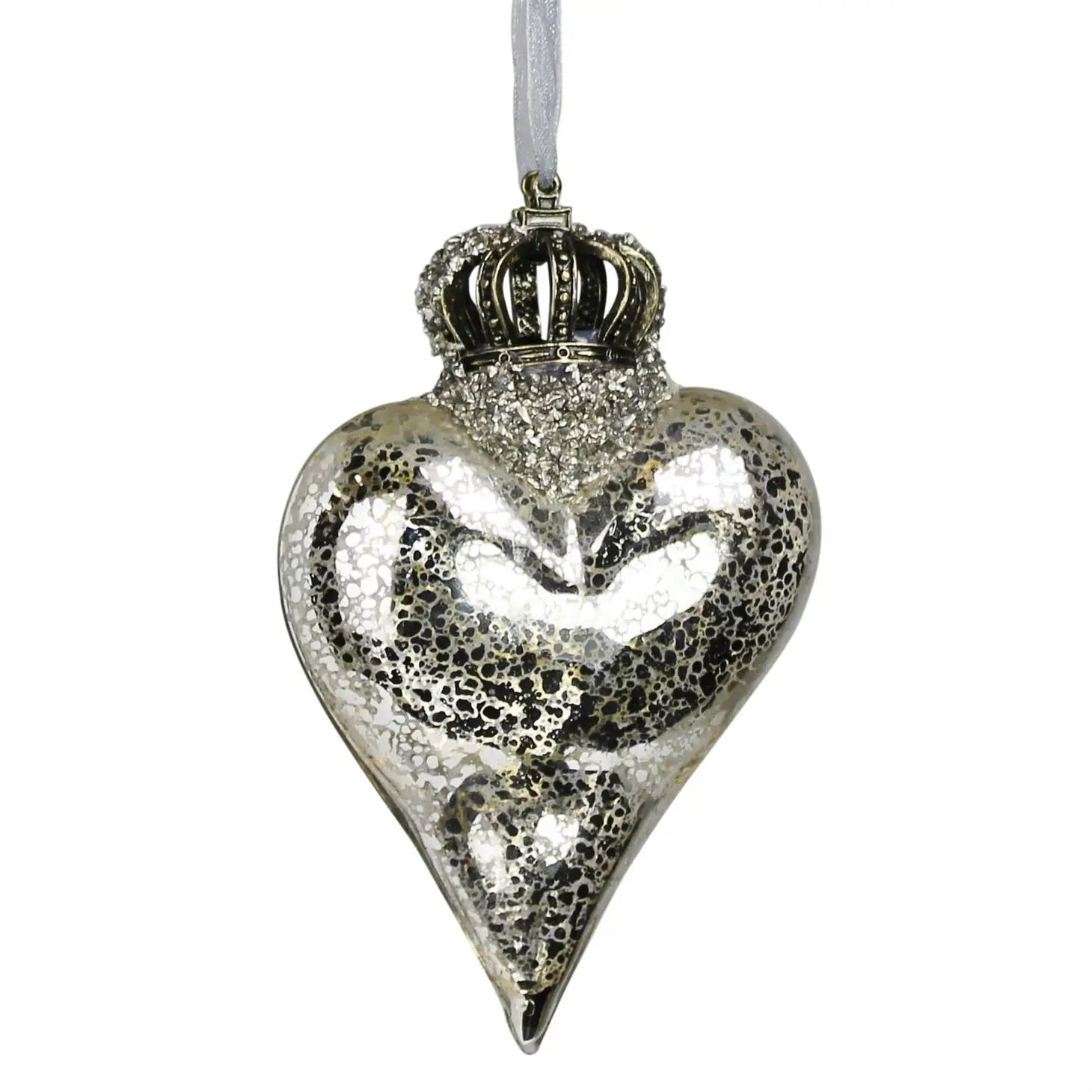 Ornament- Crowned Heart Silver