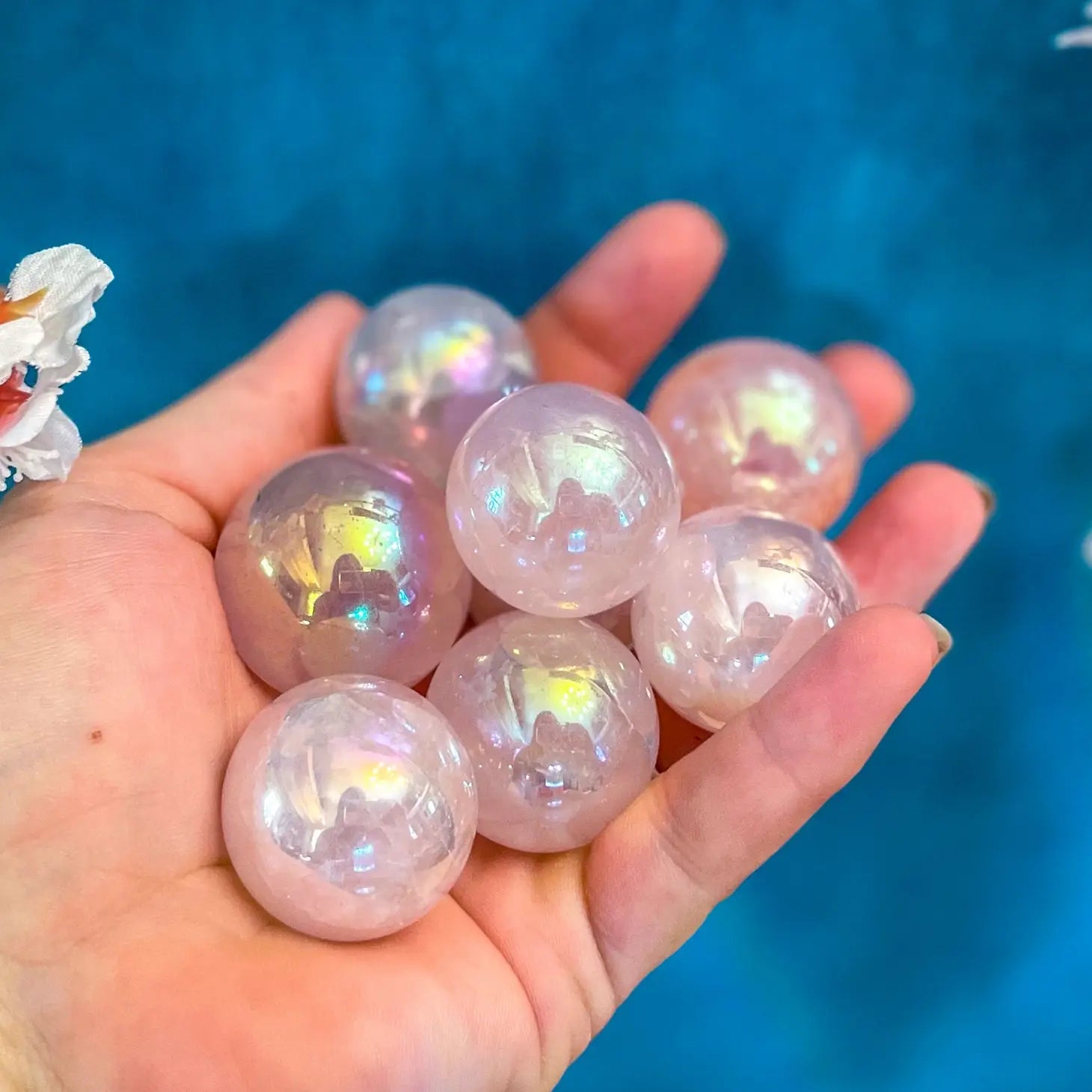 Aura Rose Quartz Crystal Balls
