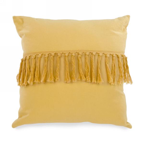 Mustard Fringe  Cushion