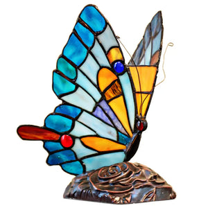 Stained Glass Butterfly Lamp-Blue