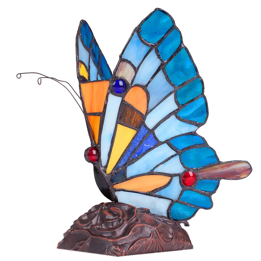 Stained Glass Butterfly Lamp-Blue