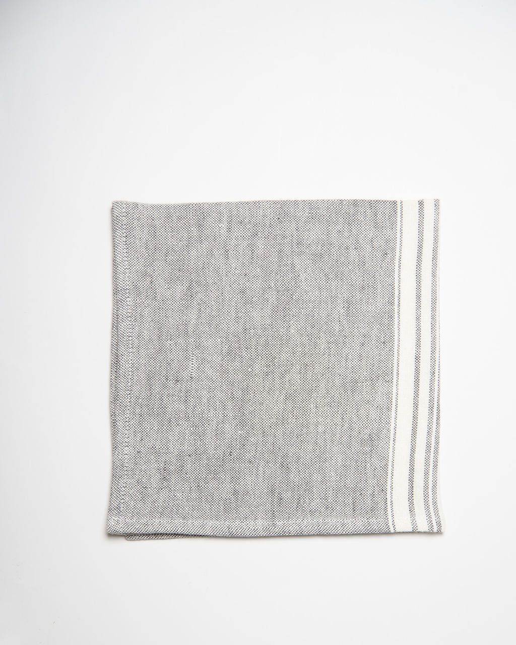 Maison Linen Napkin - Charcoal with White Stripes set of 4