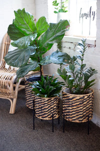 Seagrass Lined Planters with feet