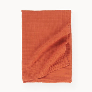 Fair Trade Baby Muslin Blanket- Solid Mandarin
