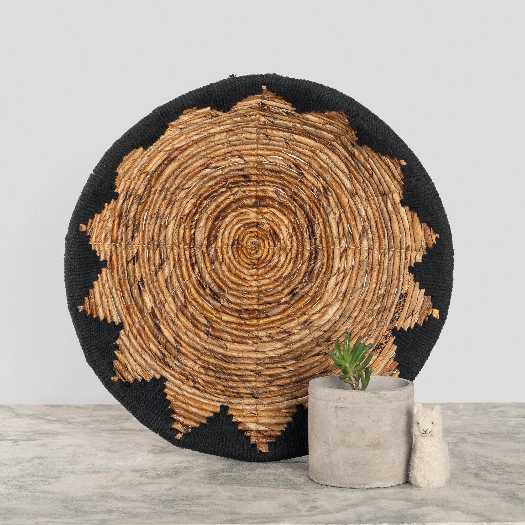 Fair Trade Rounded Wall Basket~ Black