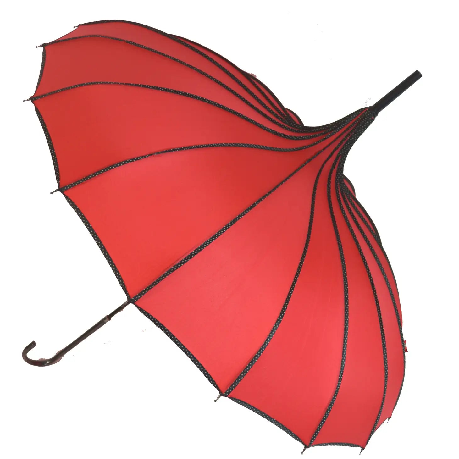 Red Ribbed Pagoda Umbrella