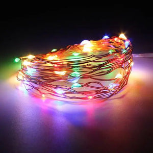 Multi-Colour Wire Fairy Lights Flashing