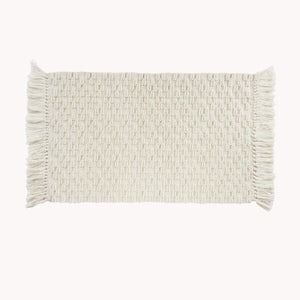 Cotton Jaquard Bath Mat- Diamond White 20 x 33”