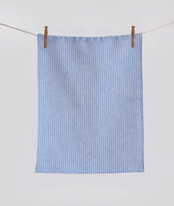 Amilia  Striped Tea Towel~ White with Blue
