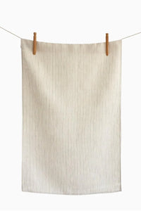 Annex Tea Towel~ ivory and Natural Stripes