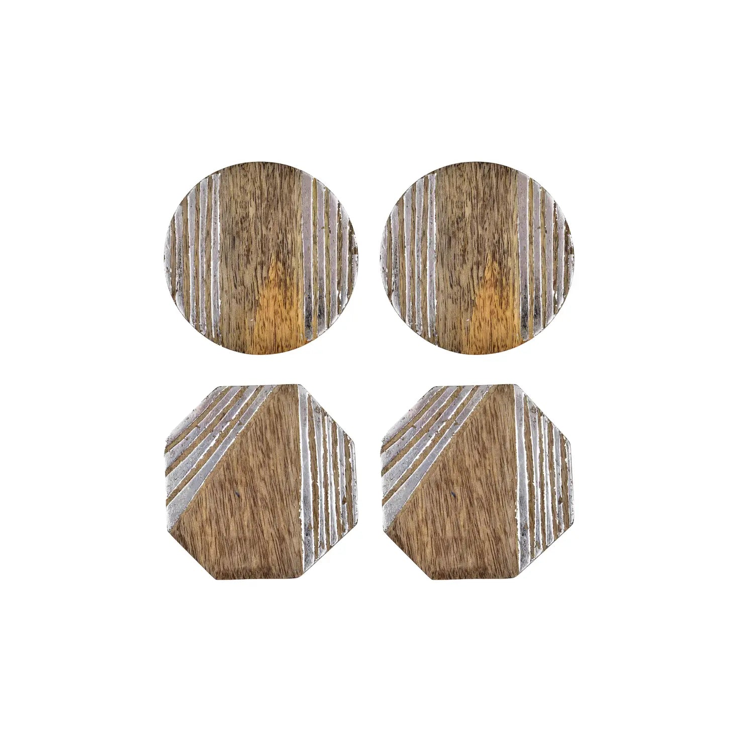 Mid-Modern Wood Coaster Set