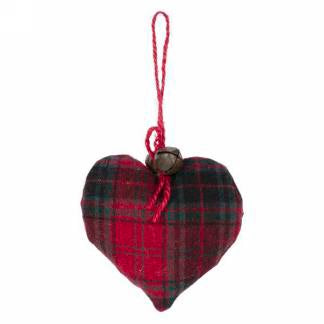 Ornament~ red plaid heart