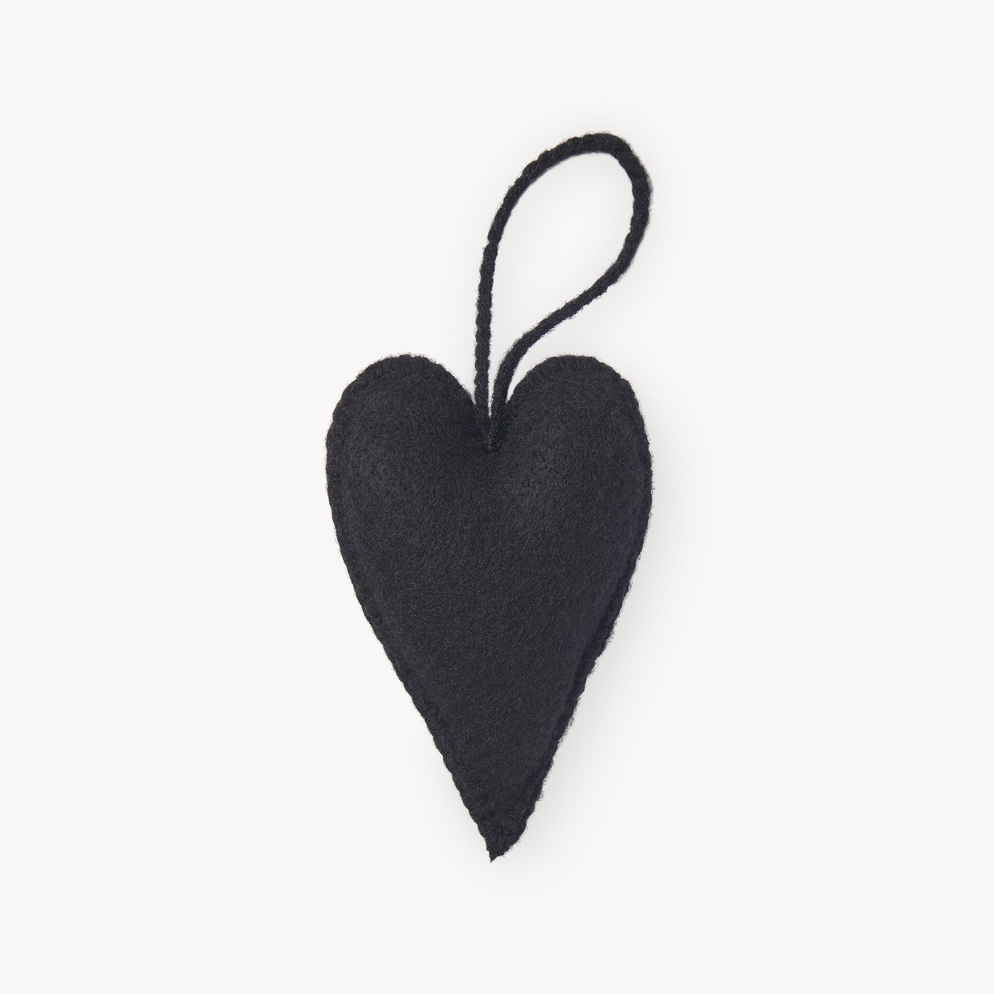 Fair Trade Ornament~ Felted Heart Black