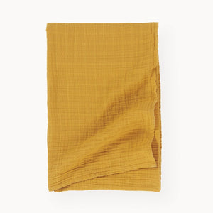 Fair Trade Baby Muslin Blanket- Solid Marigold