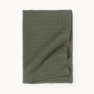 Fair Trade Baby Muslin Blanket- Solid Moss