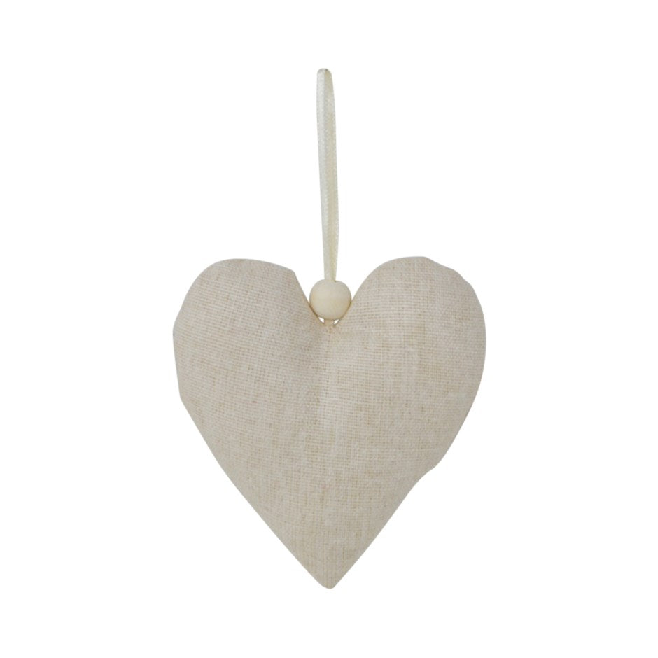 Ornament~ White Heart Wooden Bead