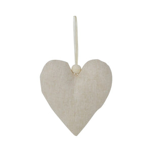 Ornament~ White Heart Wooden Bead